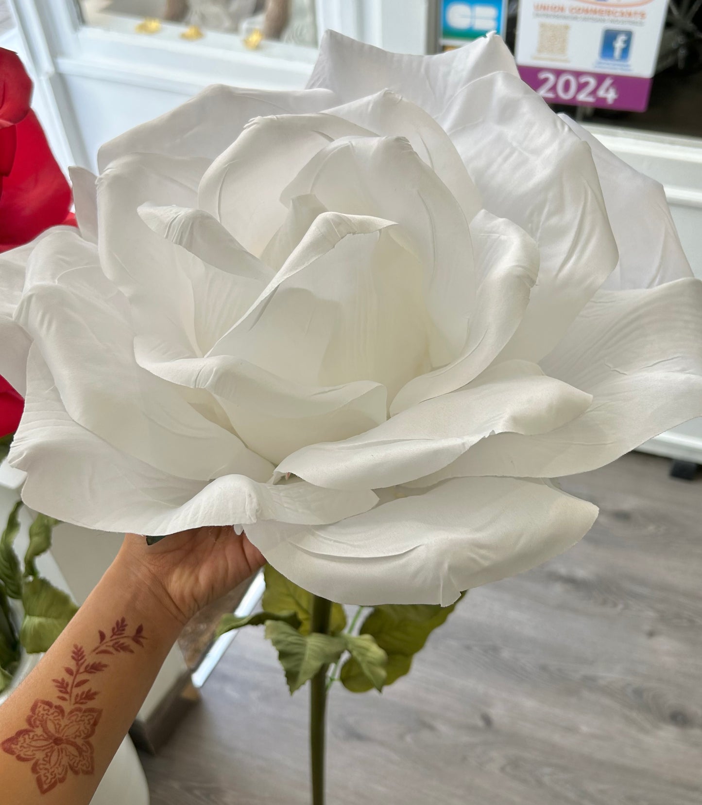 Rose artificielle géante H 115 cm