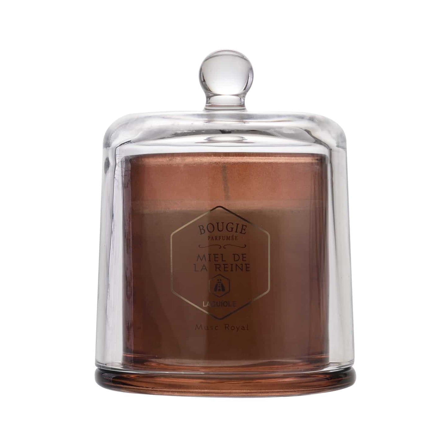 Bougie parfumée au miel et musc blanc - en verre marron - 145g